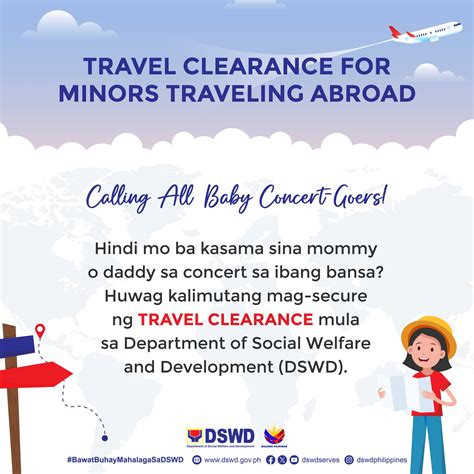 DSWD travel clearance needed for minors traveling abroad .